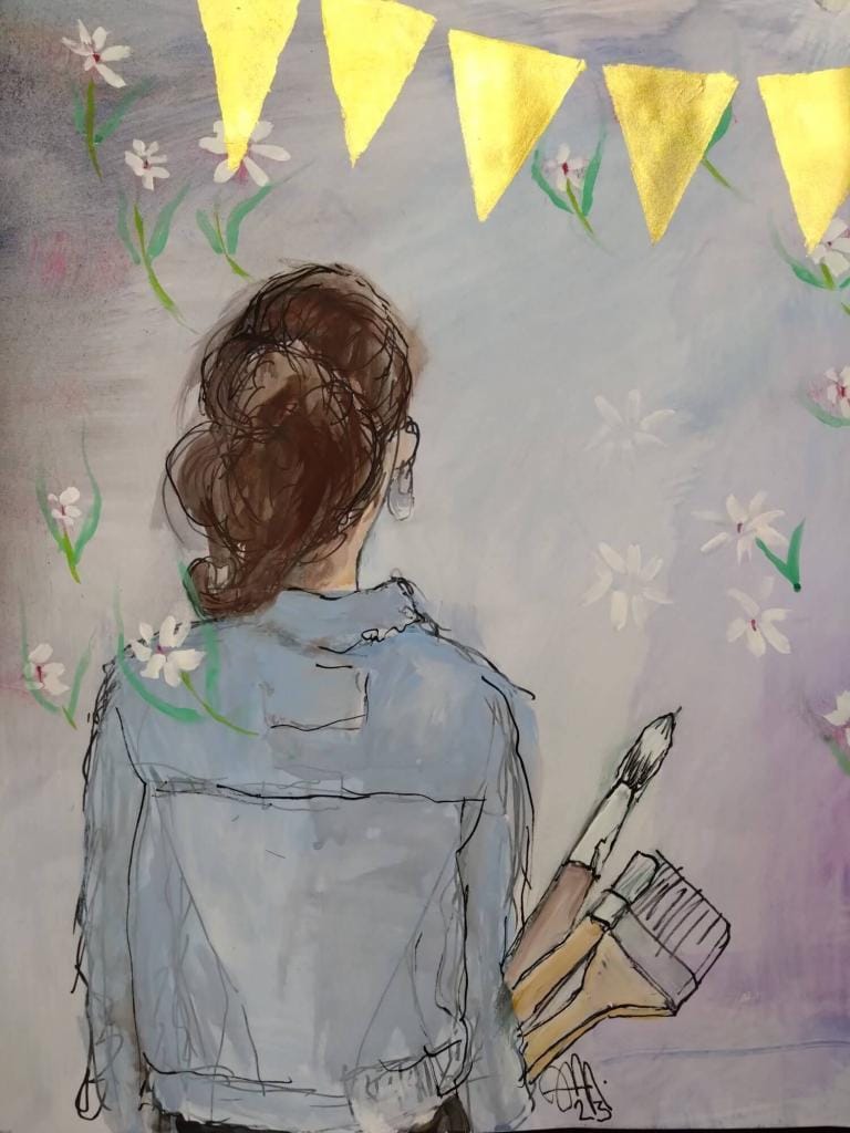 Kinderfeestje-Ik-Vier-Feest-Voorbeeld Feestje tekenen en schilderen voor kinderen en tieners met thema Ik vier feest